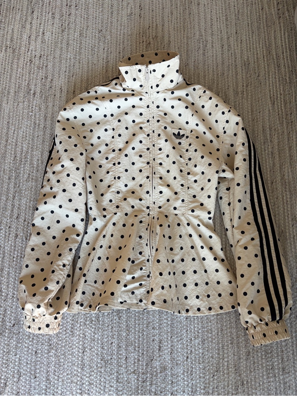 Adidas x Asos limited edition Beige w/ Black Polka Dot jacket - new no tags - Picture 6 of 7